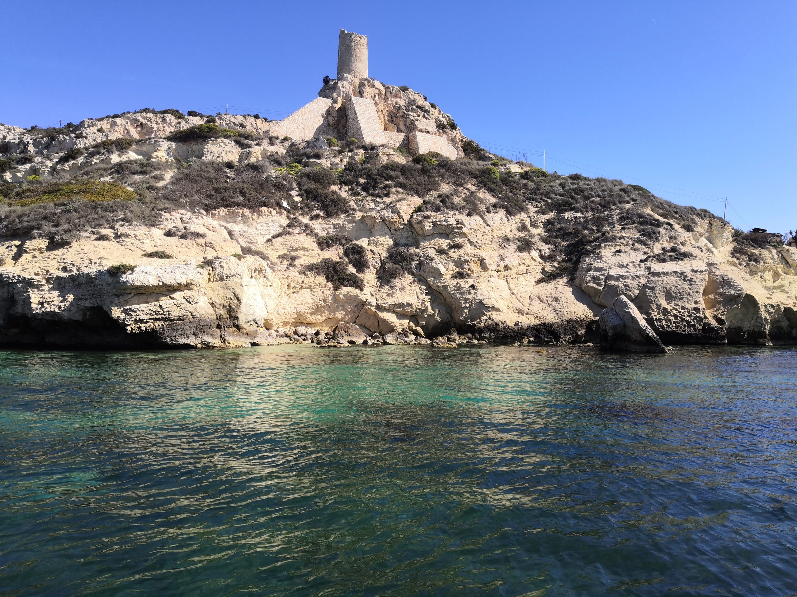Devil’s Saddle tower overlooking the sea in Cagliari, Sardinia