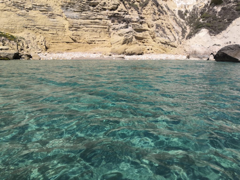 Gasole natural pools near Cagliari seen from the sea