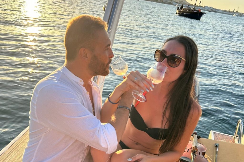 private boat events in Cagliari at sunset